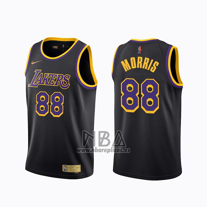Camiseta Los Angeles Lakers Markieff Morris NO 88 Earned 2020-21 Negro